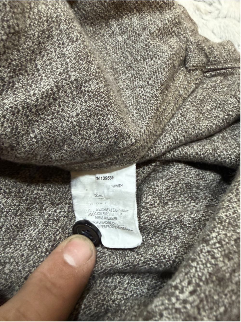 Grayers Gray Solid Woven Cotton Long Sleeve Point Collar Button-Up Shirt, L - Picture 6 of 8